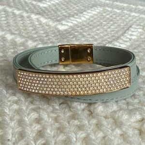 Leather wrap Swarovski bracelet